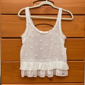 Abercrombie & Fitch Sheer Tank with 3D Flower Detail